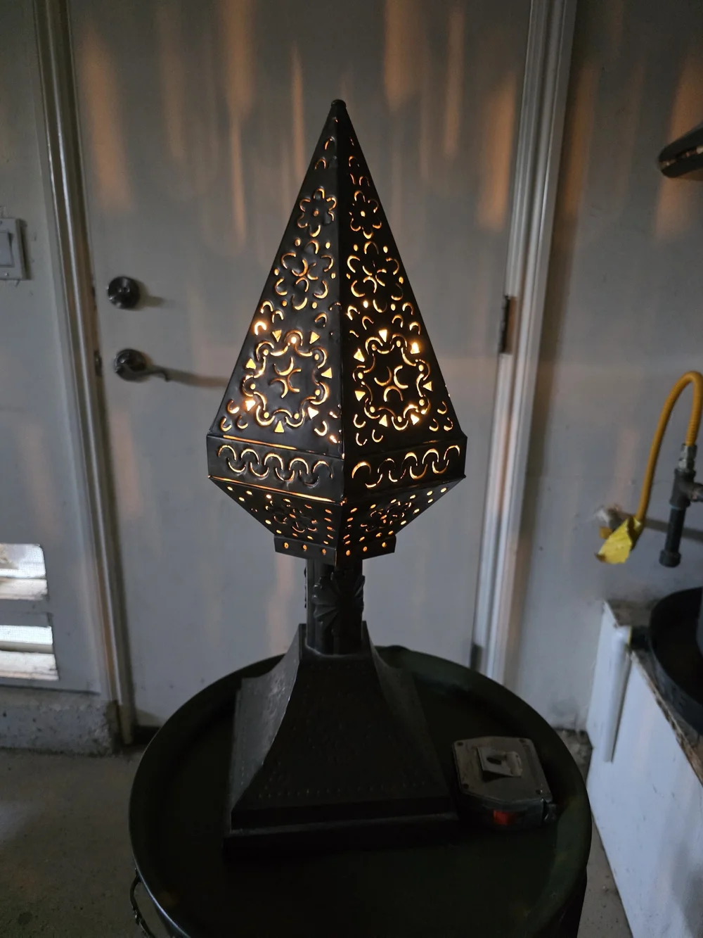 Black Decorative Metal Lantern Table Accent